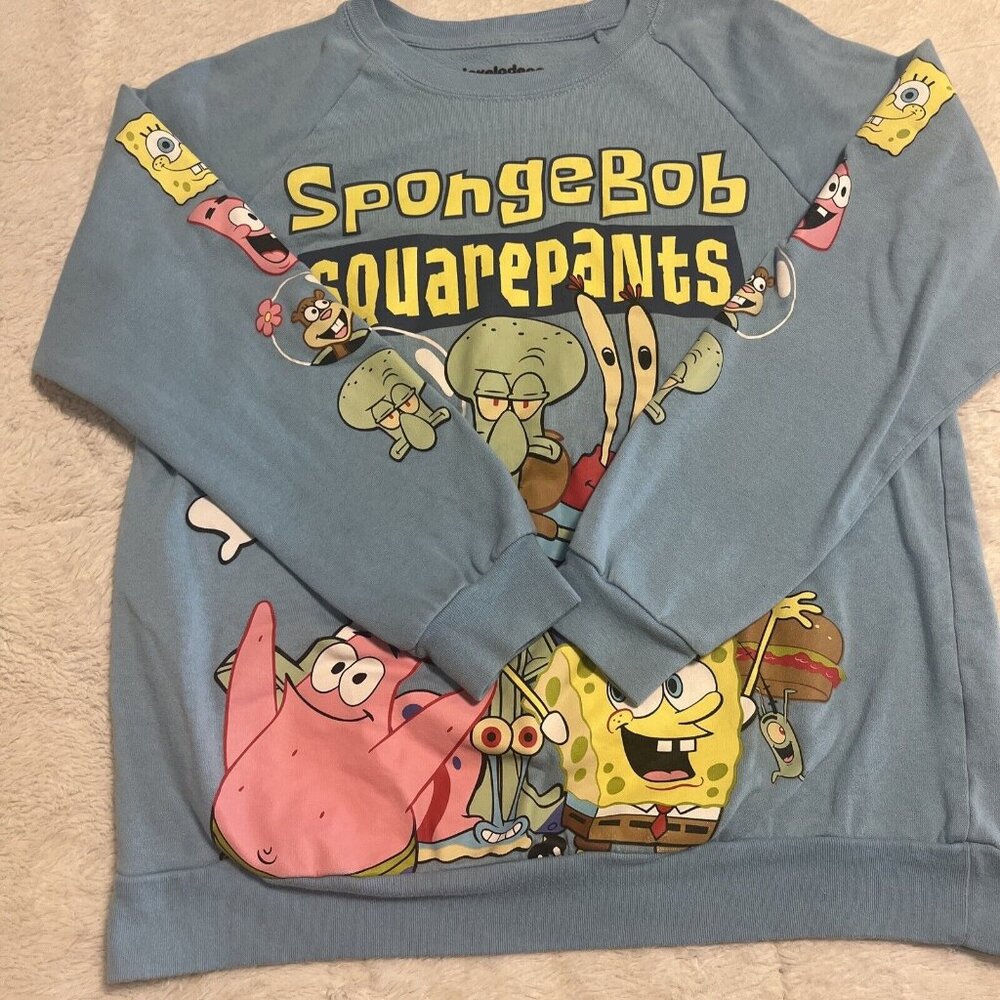 Nickelodeon Spongebob Squarepants Blue Sweatshirt Size M(7-9)